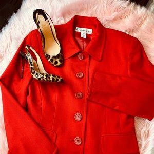 Christian Dior red wool jacket